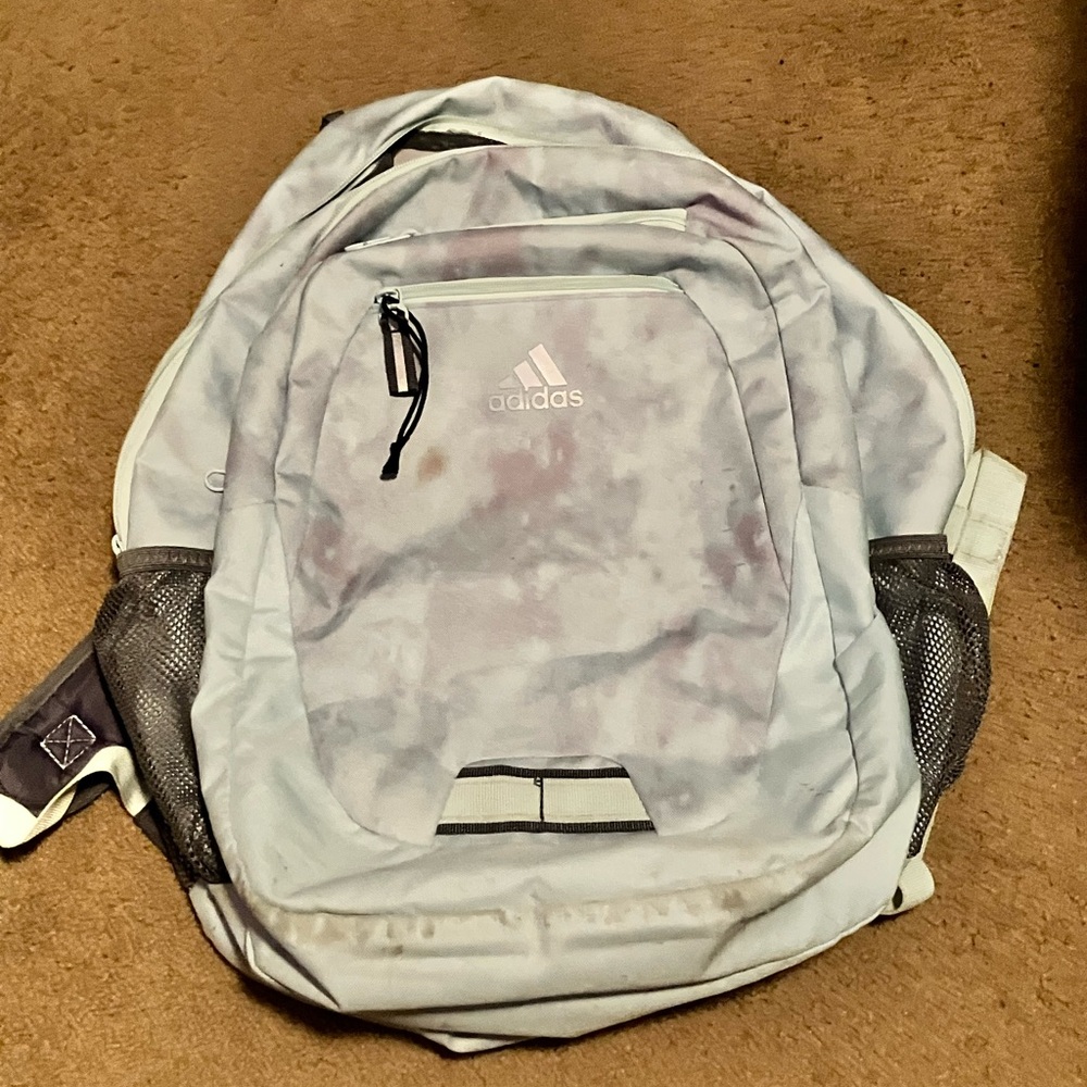 Adidas light Blue Tie die backpack